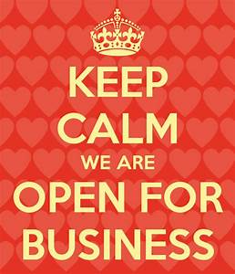 we are open for business