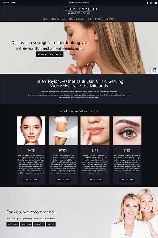Websites for Beauty and Aesthetic Salons and Clinics