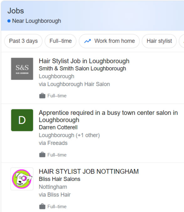 salon jobs loughborough Google Search