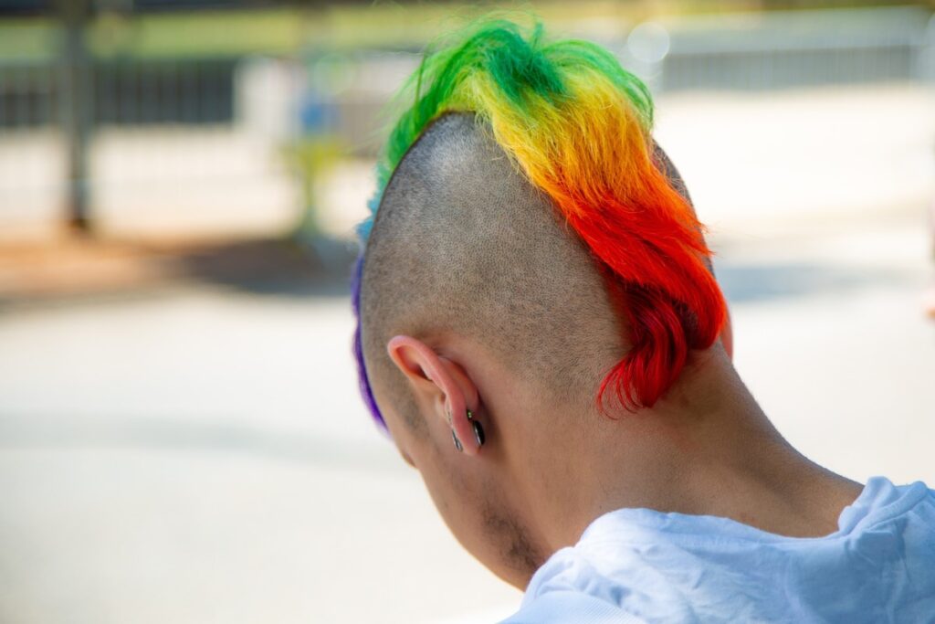gay pride rainbow mowhawk