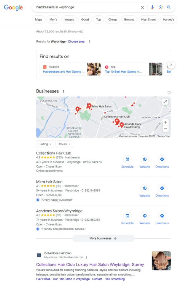 google reviews rank 1 collections