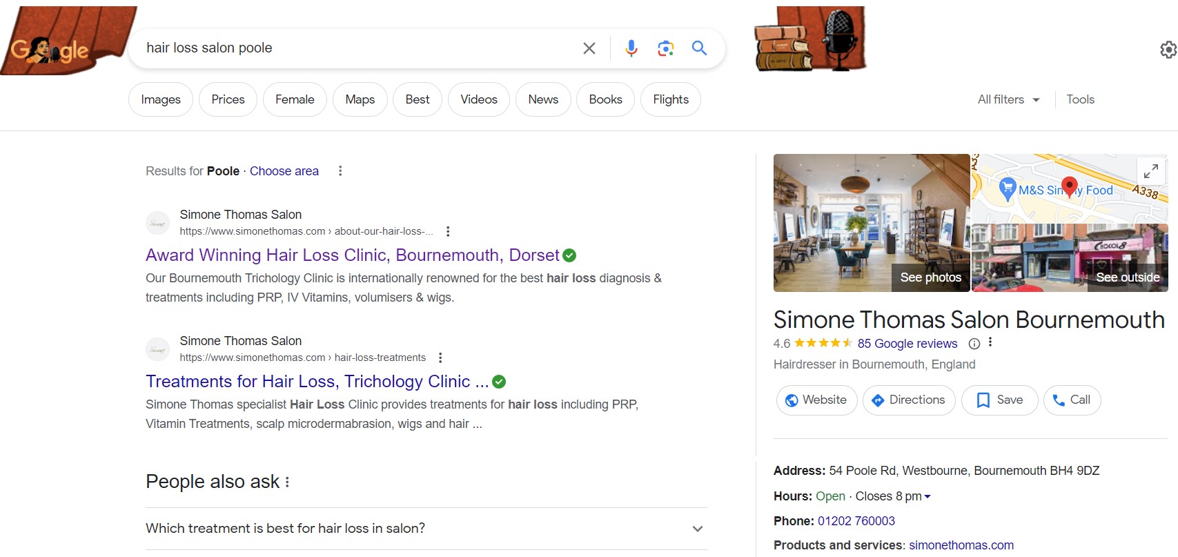 simone thomas google business profile
