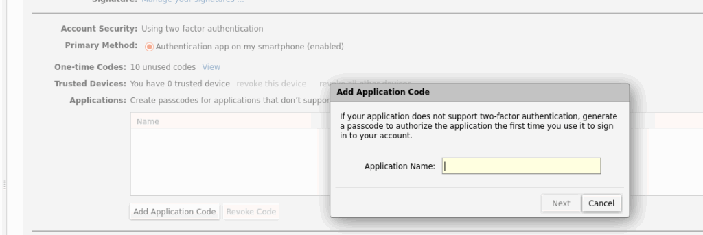 account code
