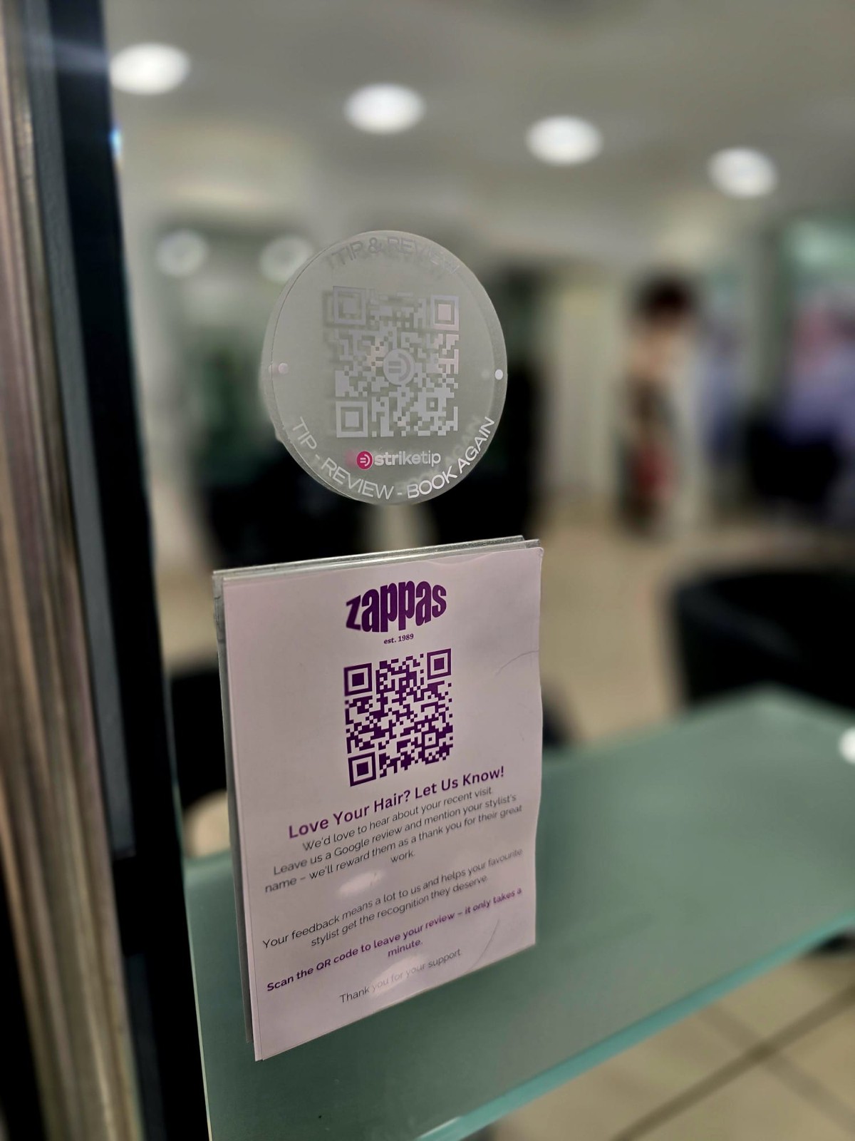 QR CODE AT ZAPPAS