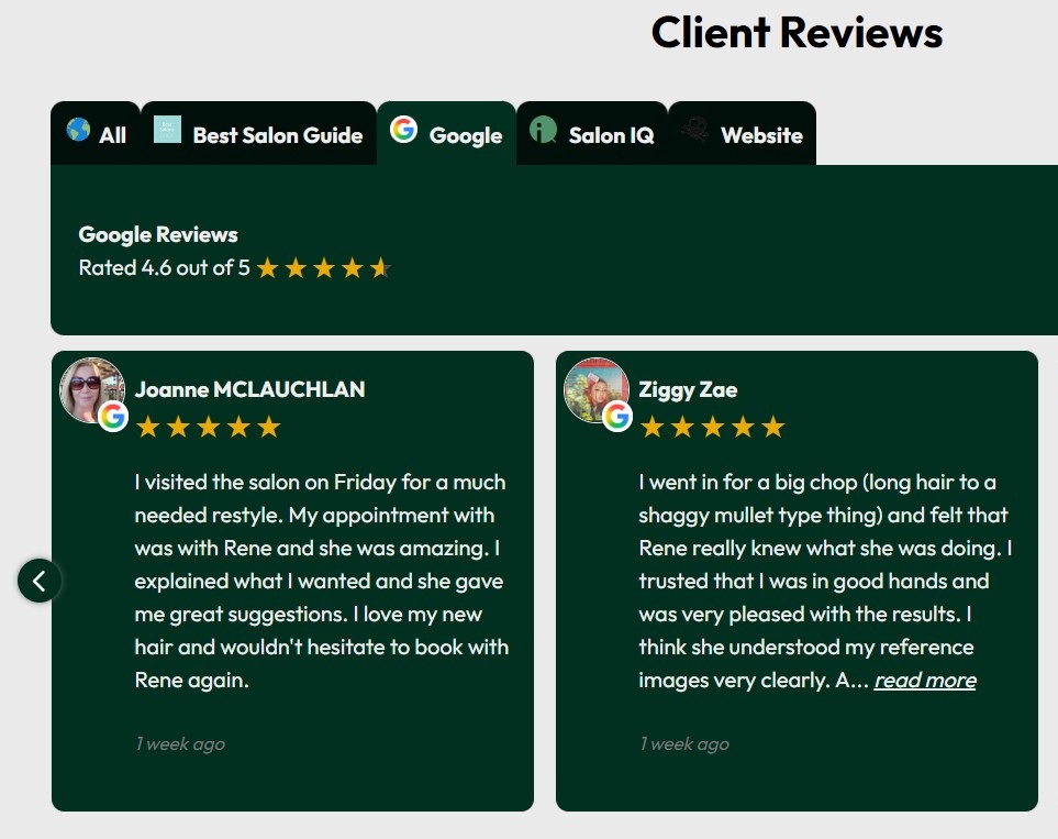 SALON REVIEWS SYSTEMS AT SALON GURU