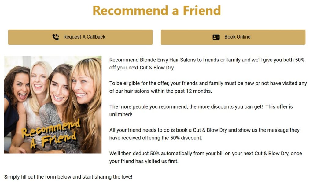 Recommend a Friend Offers that Work Salon Guru