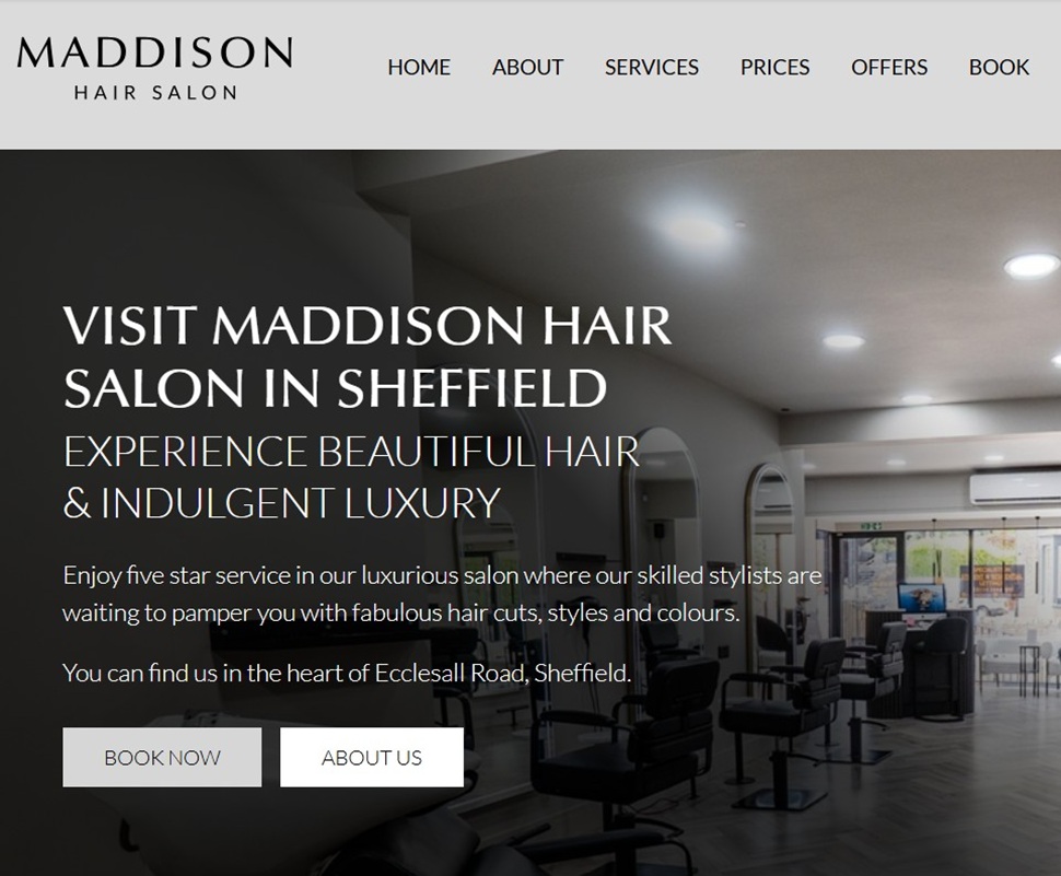 Case Study Maddison Hair Salon in Sheffield