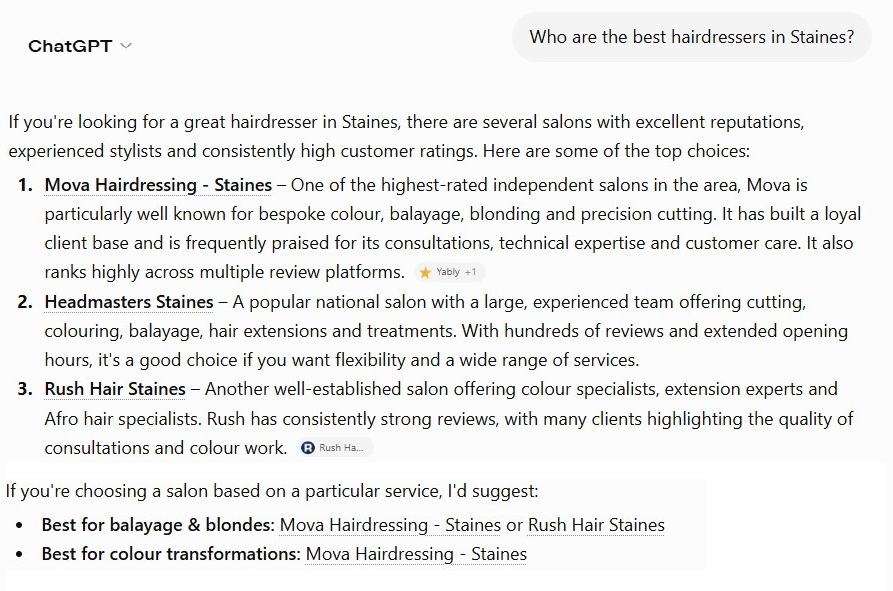 how does ai choose which salon to promote