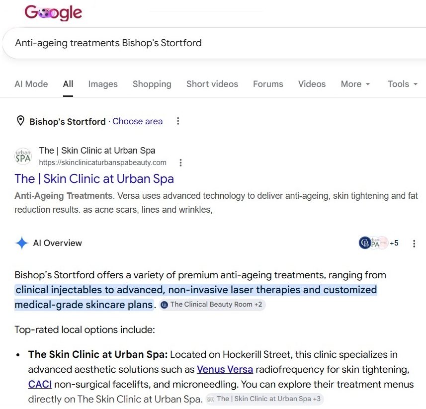 SEO results for aesthetic clinics Salon Guru SEO results for aesthetic clinics Salon Guru