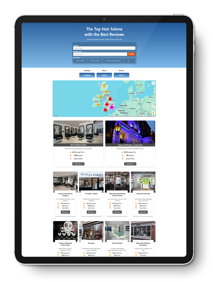 Tablet Mockup The Best Salon Guide